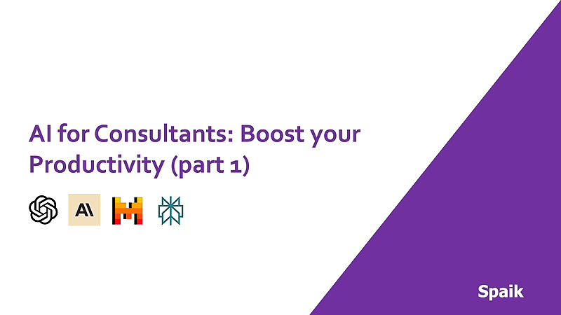 AI for Consultants: Boost your Productivity (part 1) - Professional course thumbnail showing key concepts and Spaik branding
