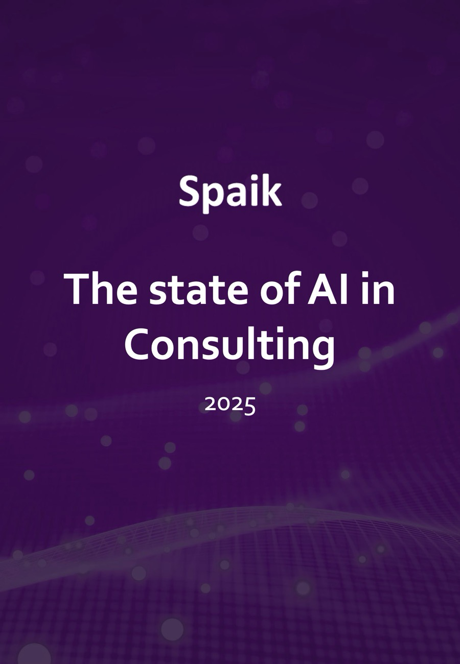 The State of AI in Consulting 2025 whitepaper cover showing AI impact analysis for consulting firms